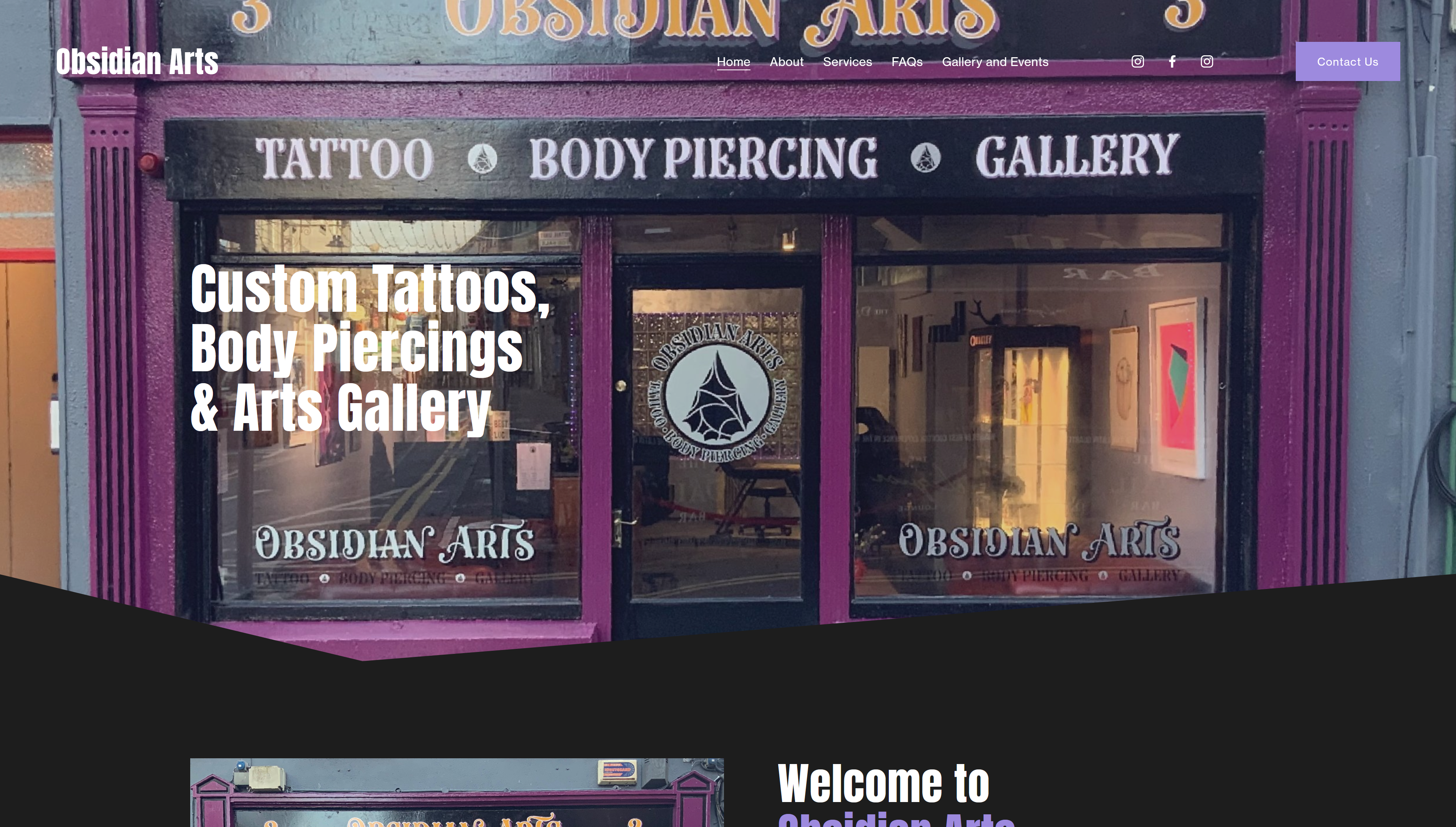 obsidian arts galway homepage